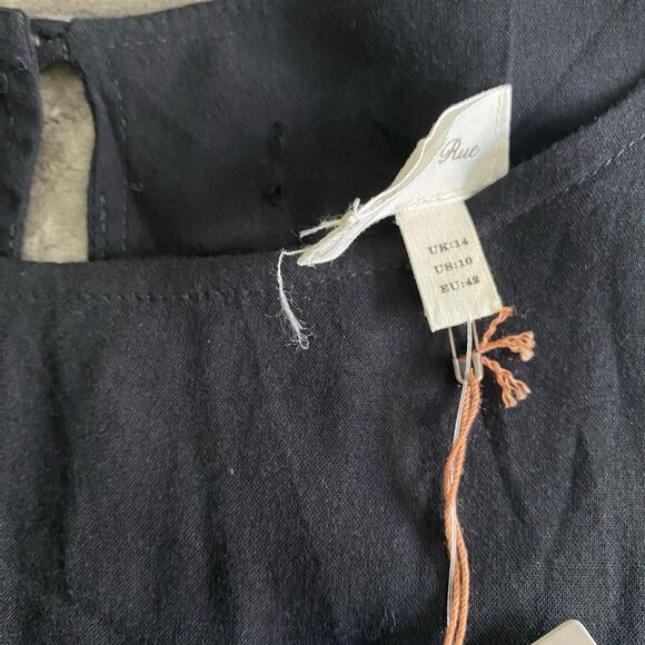 NWT Anthropologie Meadow Rue Dress Womens Sz‎ 10 Drop Waist Minutiae Black - Picture 13 of 13